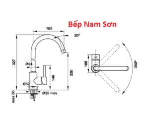 Vòi bếp Blanco Mida - màu vàng
