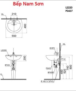 Lavabo Treo Tường L2220 - P2443 - Ảnh 3