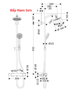 Bộ sen cây điều nhiệt Croma 160 - Ảnh 3