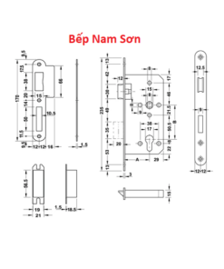 Thân khóa lưỡi gà chốt chết 55/72, 316, màu inox mờ 911.25.402 - Ảnh 3