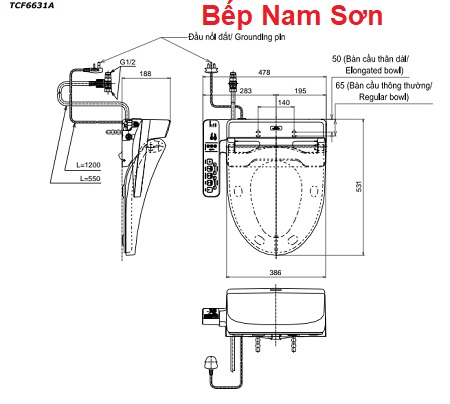 Nắp rửa điện tử Toto WASHLET TCF6631A - Ảnh 3