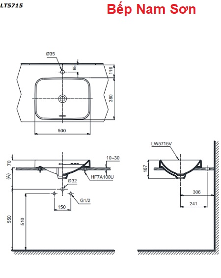 Chậu đặt trên bàn Toto LT5715 - Ảnh 3