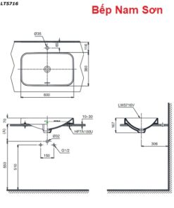 Chậu đặt bàn cao cấp Toto LT5716 - Ảnh 3