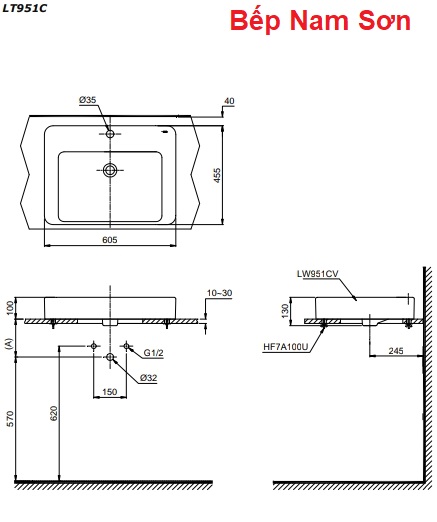 Chậu đặt trên bàn Toto LT951C - Ảnh 3