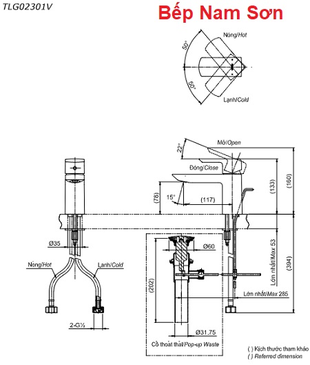 Vòi chậu gật gù nóng lạnh GR TLG02301V - Ảnh 3