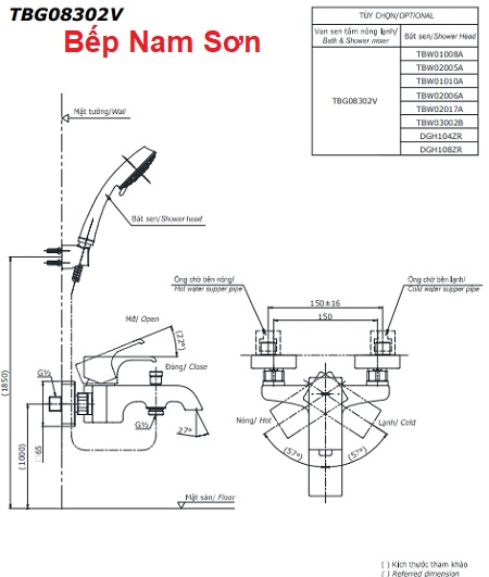 Bộ sen tắm nóng lạnh GC TBG08302V/TBW01008A - Ảnh 3