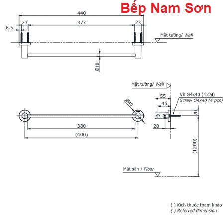 Thanh vắt khăn YT406S4RV - Ảnh 3