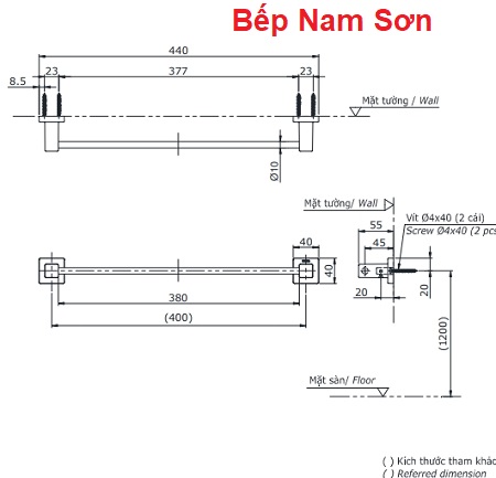 Thanh vắt khăn YT408S4RV - Ảnh 3