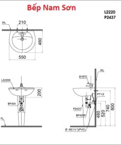 Lavabo Treo Tường L2220 - P2437 - Ảnh 3