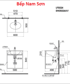 Lavabo + Tủ Treo - LF5024 + EH05024AV - Ảnh 3