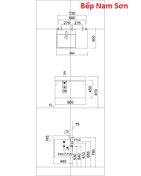 chậu tủ LF5382 + EH05382A