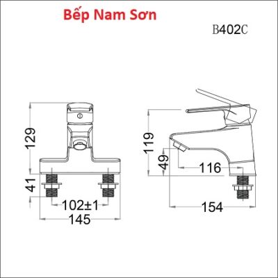 vòi chậu rửa mặt B402CP - B402CU