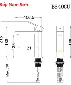 Vòi lavabo nóng lạnh B840CU - Ảnh 3