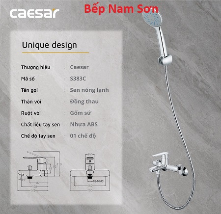 Vòi Sen Nóng Lạnh S383C - S383CP - Ảnh 8
