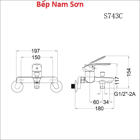 Vòi Sen Gạt Nóng Lạnh - S743C - Ảnh 3