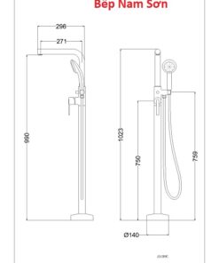 Vòi Sen Đứng Bồn Tắm - AS489C - Ảnh 3