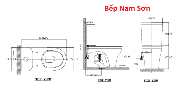 Bồn cầu 2 khối Cygnet American 2309-WT - Ảnh 3