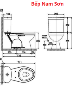 Bồn cầu 2 khối Winston S American VF-2314 - Ảnh 3