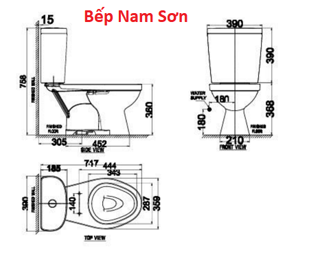Bồn cầu 2 khối Winplus+ American VF-2397 - Ảnh 3